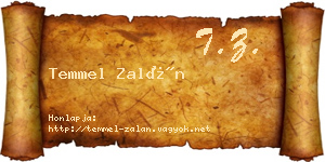 Temmel Zalán névjegykártya