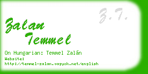 zalan temmel business card