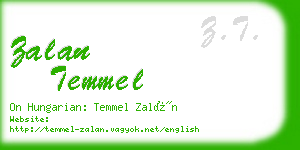 zalan temmel business card